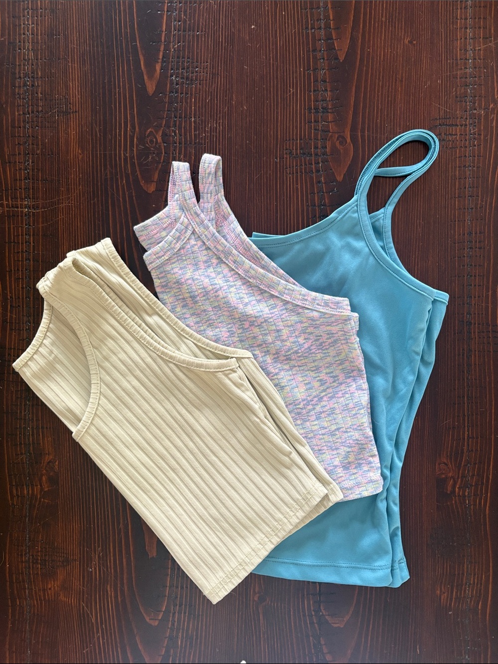3-Pack Women's Tank Tops - Light Green, Pastel Multicolor, Teal